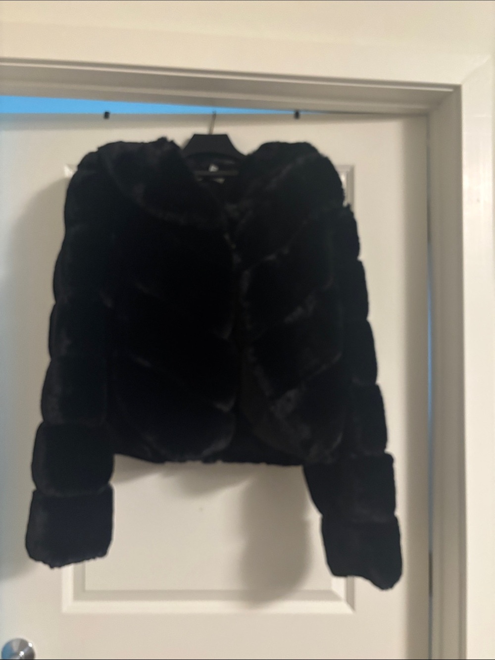 sofia by sofia vergara Black Faux Fur Cropped Jacket